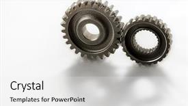  Presentation with plain - Presentation design with two metal gears on plain background and a white colored foreground
