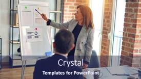  Presentation with working together - Presentation theme enhanced with two-middle-age-business-workers background and a navy blue colored foreground