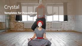  Presentation with mime - Colorful presentation design enhanced with two-mime-artists-love-couple backdrop and a violet colored foreground