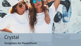  Presentation with wall street - PPT layouts featuring two models wearing plain white background and a light blue colored foreground