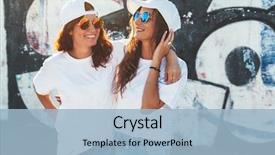  Presentation with wall street - Presentation design enhanced with two models wearing plain white background and a light blue colored foreground