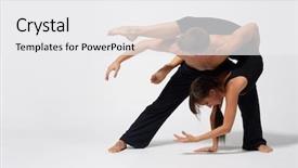  Presentation with waltz - Cool new slide set with two modern ballet dancers posing backdrop and a white colored foreground