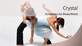  Presentation with ballet - Presentation theme featuring two modern ballet dancers posing background and a lemonade colored foreground