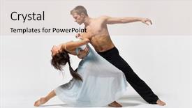  Presentation with waltz - Amazing presentation theme having two modern ballet dancers posing backdrop and a soft green colored foreground