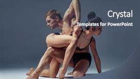  Presentation with ballet - Slide deck enhanced with two modern ballet dancers posing background and a ocean colored foreground