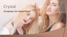  Presentation with black girls - PPT theme enhanced with two modern girls in black shirts background and a lemonade colored foreground