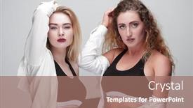  Presentation with black girls - Beautiful slides featuring two modern girls in black shirts backdrop and a coral colored foreground