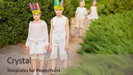  Presentation with stylized - Amazing presentation having two more children stand behind backdrop and a coral colored foreground