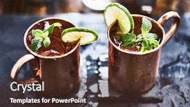  Presentation with close up shot - Audience pleasing presentation theme consisting of two moscow mules shot close up backdrop and a tawny brown colored foreground