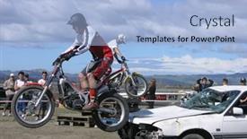  Presentation with motorbike - Amazing presentation having two-motorbike-stunt-riders backdrop and a light blue colored foreground