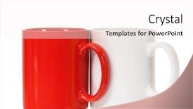  Presentation with red - Presentation theme with two mugs - white and red background and a  colored foreground