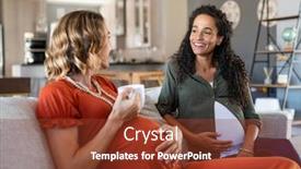  Presentation with happy baby - Cool new slide set with two-multiethnic-pregnant-women-enjoying backdrop and a tawny brown colored foreground