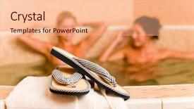  Presentation with spa - Cool new presentation theme with two naked women inside water backdrop and a lemonade colored foreground