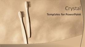  Presentation with leaves flat lay - Presentation featuring two-natural-wooden-toothbrushes background and a coral colored foreground