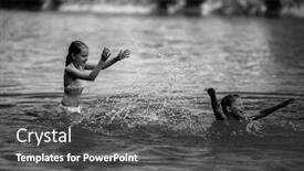  Presentation with black girls - Audience pleasing theme consisting of two-naughty-little-girls-bathe backdrop and a dark gray colored foreground