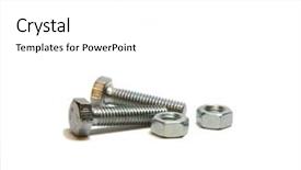  Presentation with nut - Presentation theme enhanced with two nead bolt and two screw nut background and a white colored foreground