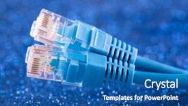  Presentation with cables - Audience pleasing slide deck consisting of two network cables over blue backdrop and a ocean colored foreground