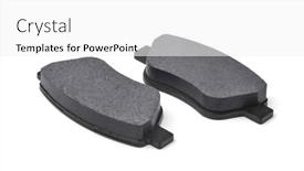  Presentation with car brake - Beautiful PPT layouts featuring two-new-car-brake-pads backdrop and a white colored foreground