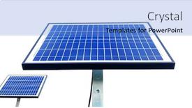  Presentation with photovoltaic - Presentation design enhanced with two-new-photovoltaic-solar-panels background and a light blue colored foreground