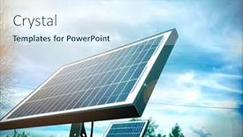  Presentation with photovoltaic - PPT layouts having two-new-photovoltaic-solar-panels background and a sky blue colored foreground