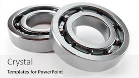  Presentation with steel - Presentation design having two-new-steel-ball-bearings background and a light gray colored foreground
