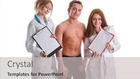  Presentation with nurses - PPT theme enhanced with two-nurses-and-the-young background and a light gray colored foreground