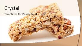  Presentation with granola - Beautiful PPT theme featuring two nutritious granola bars isolated backdrop and a lemonade colored foreground