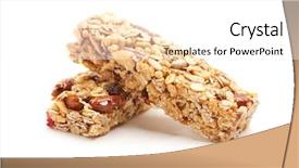  Presentation with granola - PPT layouts consisting of two nutritious granola bars isolated background and a white colored foreground