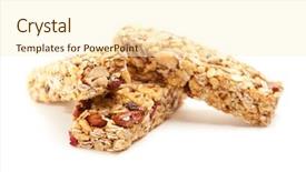  Presentation with energy bars - Theme with two nutritious granola bars isolated background and a cream colored foreground