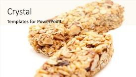  Presentation with granola - PPT theme featuring two nutritious granola bars isolated background and a lemonade colored foreground