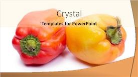  Presentation with peppers - Presentation having two-old-bell-peppers-isolated background and a blonde colored foreground