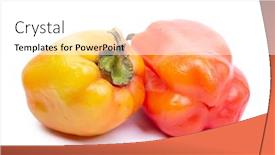  Presentation with peppers - Slide set enhanced with two-old-bell-peppers-isolated background and a white colored foreground