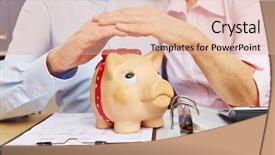  Presentation with two people holding hands - Theme consisting of two old hands holding roof background and a  colored foreground