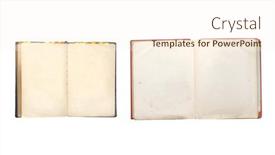  Presentation with old page - Slide set consisting of two-old-open-books background and a cream colored foreground