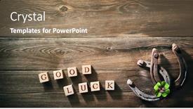  Presentation with clover - Slides enhanced with two-old-rusty-horse-shoes background and a coral colored foreground