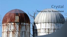  Presentation with barn - Cool new presentation theme with two-old-silos backdrop and a light blue colored foreground