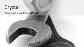  Presentation with nut - Presentation theme consisting of two old wrenches with nut background and a light gray colored foreground