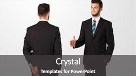  Presentation with weapon - Amazing presentation design having two opposing businessman shake hands backdrop and a dark gray colored foreground