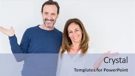  Presentation with love - Audience pleasing PPT layouts consisting of two options - beautiful middle age couple backdrop and a light blue colored foreground