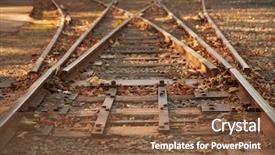  Presentation with tracks - Slide set featuring two options - close up railroad tracks switch background and a tawny brown colored foreground