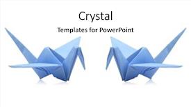  Presentation with birds - Slides enhanced with two origami birds isolated on white background and a white colored foreground