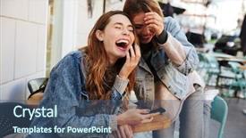  Presentation with best - PPT layouts with two overjoyed female best friends background and a  colored foreground