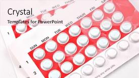  Presentation with capsules pills pill doctor prescription - Colorful PPT theme enhanced with two packages of birth control backdrop and a lemonade colored foreground