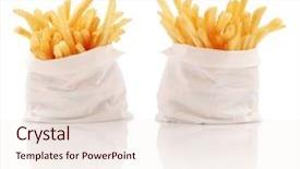  Presentation with packs - Colorful presentation theme enhanced with two packs of french fries backdrop and a sky blue colored foreground