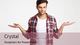  Presentation with holding hands old young - PPT theme consisting of two palms isolated over white background and a coral colored foreground