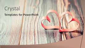  Presentation with vintage paper - Slide deck featuring two-paper-hearts-on-wooden background and a lemonade colored foreground