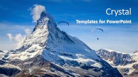  Presentation with alps - PPT theme consisting of two-paragliders-over-swiss-alps background and a teal colored foreground