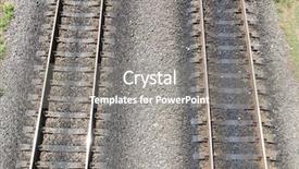 Presentation with parallel - Cool new presentation theme with two parallel railroads aerial view backdrop and a gray colored foreground