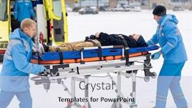  Presentation with ambulance - Cool new slides with two-paramedics-in-blue-workwear backdrop and a lemonade colored foreground