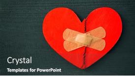  Presentation with broken heart - Slide deck enhanced with two-parts-of-red-broken background and a tawny brown colored foreground